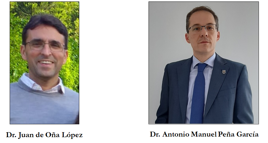 Profesores Dr. Juan de Oña López y Dr. Antonio Manuel Peña García